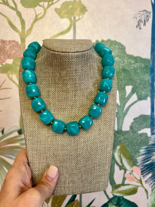 Turquoise Cubed Necklace