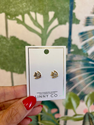 Gold Cove Stud Earrings