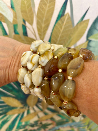 3 Row Stone Bracelet Stack