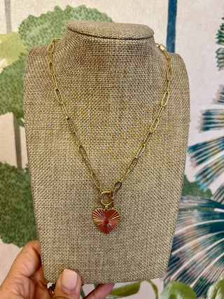 Caroline Gold Link Heart Necklace