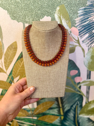 Collegiate Candy Bead Necklace - Cherry Laurel Design