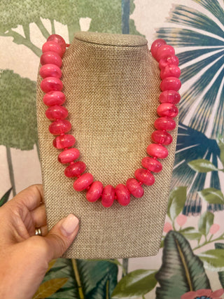 Pink Gema Beaded Necklace