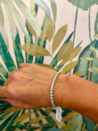 Silver Thick Stretchy Tennis Bracelet
