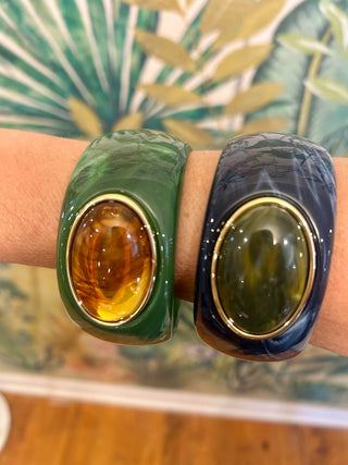 Liz Oval Stone Bangle Bracelet