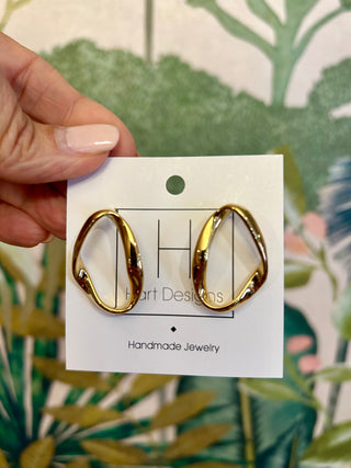 Heidi Gold Oval Earrings