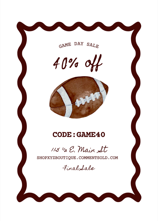 40% off Game Day Sale