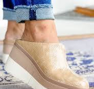 Coach Beige Platform Clog-Naked Feet