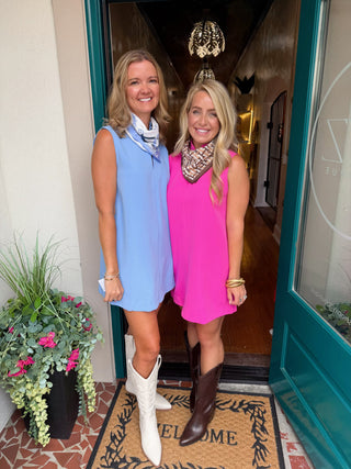 Stand Collar V Neck Dress
