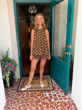 Mocha Polka Dot Shorts