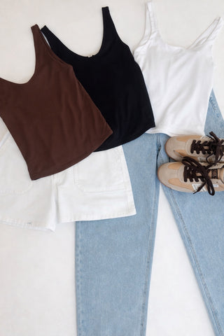 V Neck Doubled Layered Tank Top