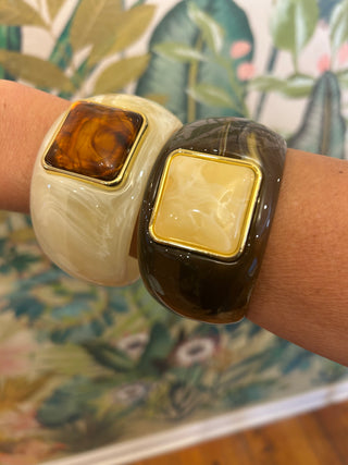 Millie Square Stone Bangle Bracelet
