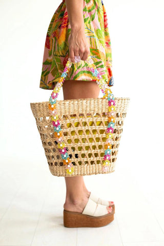 Beaded Flower Tote