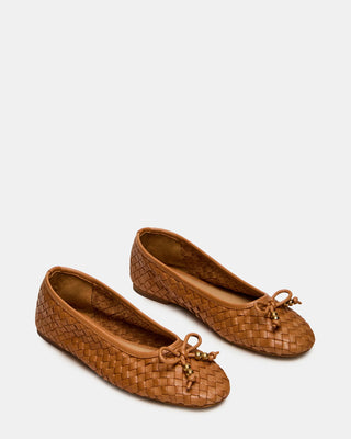 Divy Cognac Leather Flat