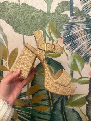 Macey Woven Raffia Heel