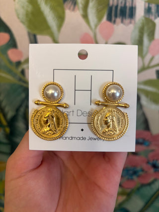 Pearl Coin Earring