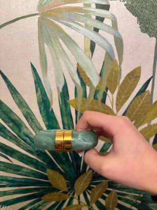 Acrylic Gold Detail Snap Bracelet