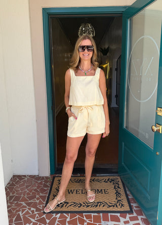 Square Neck Linen Top