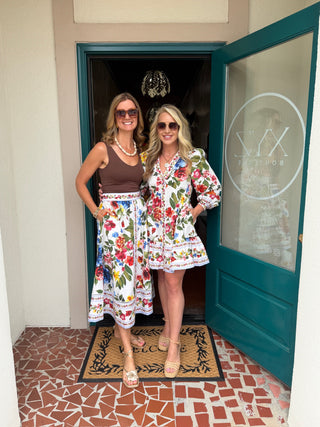 Floral Border Print Dress