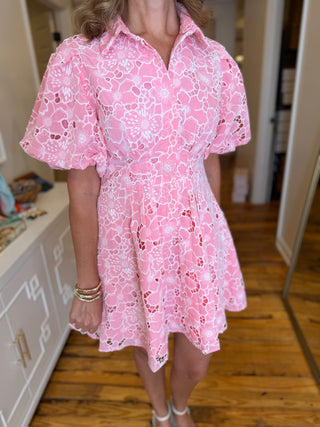 Floral Lace Button Down Dress