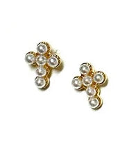 Pearl Cross Studs-Betsy Pittard