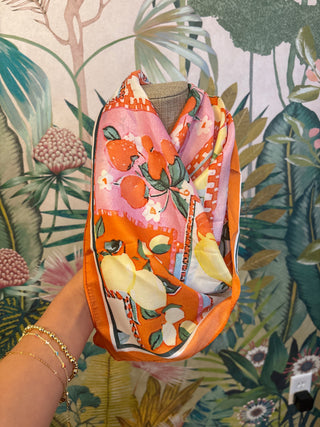 Fruit Print Silk Scarf