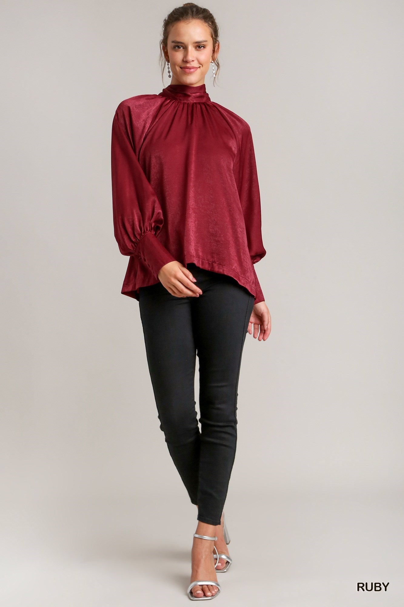 High Neck Satin Top