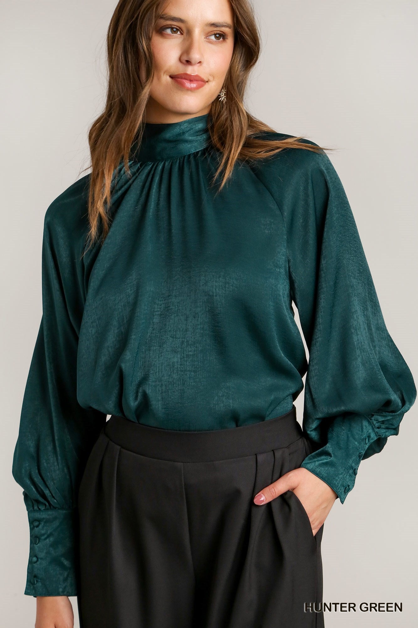 High Neck Satin Top