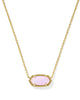 Elisa Gold Short Pendant Necklace - Blush Pink Opal