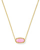Elisa Gold Short Pendant Necklace Carnation Lab Grown Opal