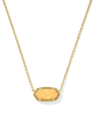 Elisa Gold Short Pendant Necklace Citrus Lab Grown Opal-Kendra Scott