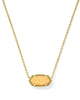 Elisa Gold Short Pendant Necklace Citrus Lab Grown Opal