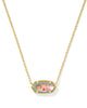 Elisa Gold Pendant Necklace in Dichroic Glass
