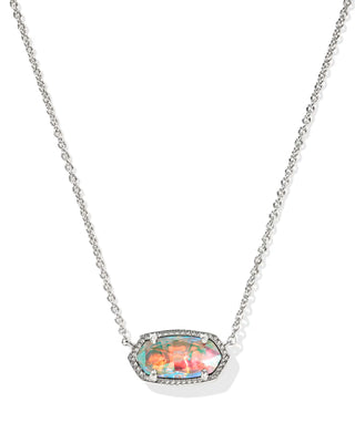 Elisa Silver Pendant Necklace in Dichroic Glass