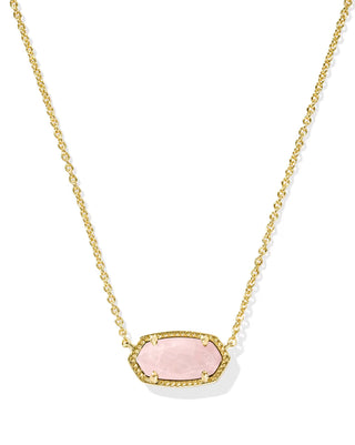 Elisa Gold Pendant Necklace in Gold Rose Quartz-Kendra Scott