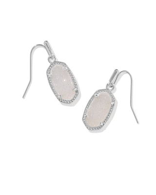 Lee Silver Drop Earrings in Iridescent Drusy