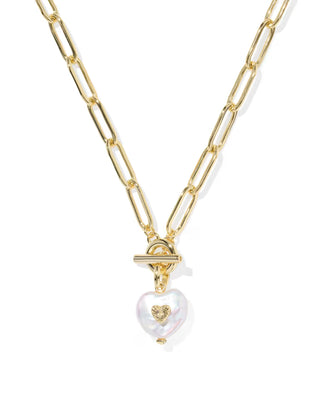Sasha Heart Gold Link and Chain Necklace