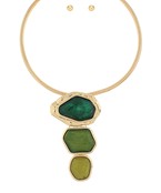 3 Geometric Charm Omega Necklace