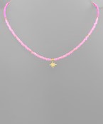 Fuchsia Beaded Necklace