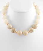 Ivory & Beige Beaded Necklace
