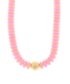 Pink Metal Ball & Beads Necklace