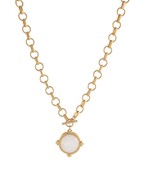 Circle Stone Link Necklace