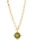 Circle Stone Link Necklace