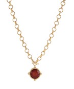 Circle Stone Link Necklace