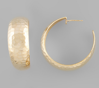 Textured Metal Wide Hoops