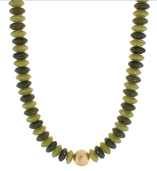 Green Metal Ball & Beads Necklace