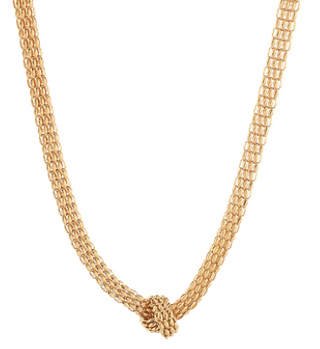 Knotted & Textured Chain Brass Necklace