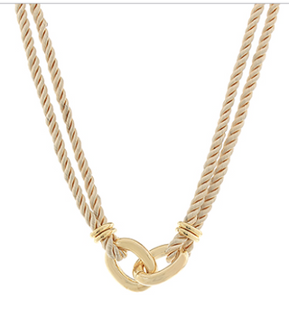Double O Link Silk Rope Necklace