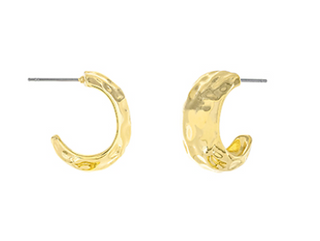 20mm Hammered Gold Plated Hoops