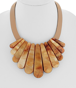 Acetate Multi Bar & Leather Choker