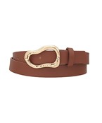 Dark Cognac Gold Buckle Belt